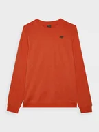 Bluzy sportowe męskie - Męska bluza dresowa nierozpinana bez kaptura 4F 4FWMM00TSWSM1767 - czerwona - miniaturka - grafika 1