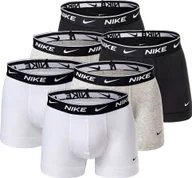 Majtki męskie - Bokserki męskie NIKE, zestaw 6 sztuk - kąpielówki, logo w pasie, bawełna elastyczna biały/szary/czarny M - miniaturka - grafika 1