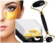 Zestawy kosmetyków damskich - Pilaten płatki kolagenowe pod oczy złote + Roller Jadeitowy czarny ZESTAW - miniaturka - grafika 1