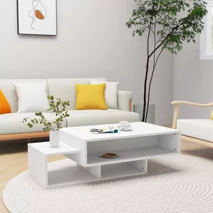 vidaXL Stolik kawowy, biały, 105x55x32 cm, płyta wiórowa vidaXL - Ławy i stoliki kawowe - miniaturka - grafika 1
