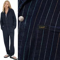 Kombinezony - Lee PRIDE HD UNIONALL Rainbow JEANSOWY GRANATOWY KOMBINEZON W PRĄŻEK L - miniaturka - grafika 1