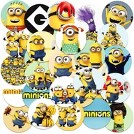 Szkolne artykuły papiernicze - NAKLEJKI NA ZESZYT NALEPKA Z POSTACIAMI KÓŁKO MINIONKI WZORY 23EL - miniaturka - grafika 1