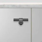 Zawiasy, okucia i inne akcesoria - Gałka meblowa T-Bar Cast Gun Metal - miniaturka - grafika 1