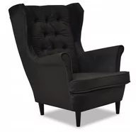 Fotele - Fotel Uszak skandynawski CIEMNY GRAFIT dla niego - miniaturka - grafika 1