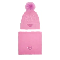 Czapki dla dzieci - Komplet czapka i komin Roxy CEO-ROXY_ACCCS_08_AW2025 Różowy - miniaturka - grafika 1