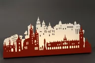 Lampy stojące - Tolonensis Creation Lampa stołowa Led Cracovia, czerwono-szara, 50 cm - miniaturka - grafika 1