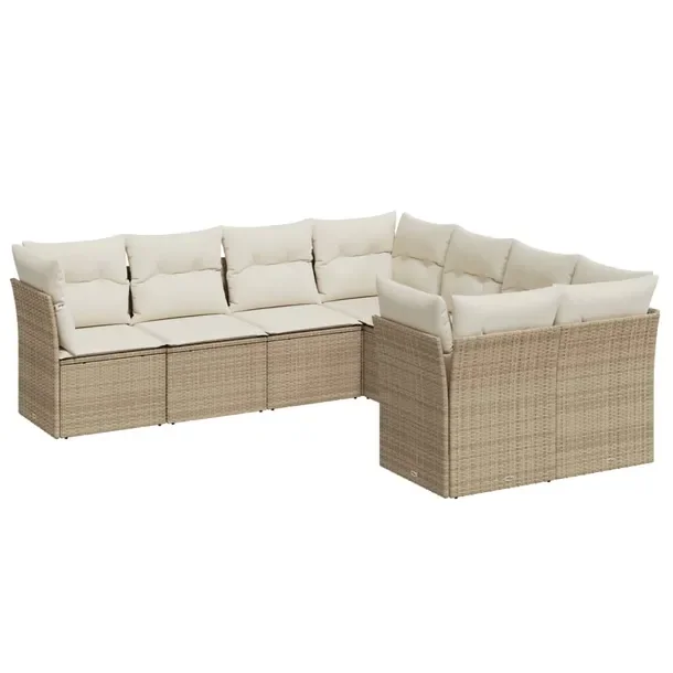Zestaw mebli ogrodowych modułowych beżowy rattan PE 62 x 62 x 69 cm