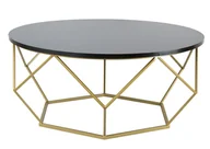 Ławy i stoliki kawowe - HowHomely Stolik kawowy Diamond 90 cm złoto czarny HowHomely 10-1562-90-GB-MDF - miniaturka - grafika 1