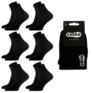 6X SOKKO SKARPETKI MĘSKIE BAMBUSOWE 3/4 ZA KOSTKĘ - SM6-S62-CZA-45-47 - Skarpetki męskie - miniaturka - grafika 1