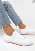 Trampki damskie - Białe Tenisówki Poreinilla - miniaturka - grafika 1
