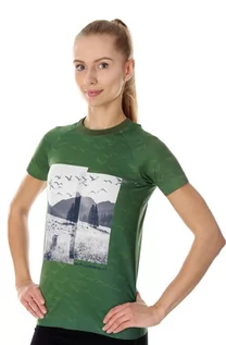 Koszulki sportowe damskie - Koszulka damska Brubeck City Air SS13230A zielony - grafika 1