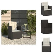 Fotele i krzesła ogrodowe - vidaXL Krzesła ogrodowe z poduszką z czarnego polirattanu - Krzesła ogrodowe - miniaturka - grafika 1