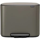 Kosze na śmieci - Brabantia kosz Pedałowy Bo platynowy 11 l + 23 l - miniaturka - grafika 1