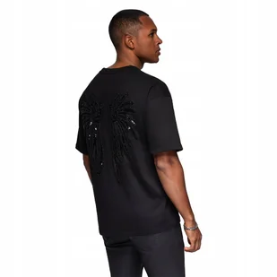 Męska bawełniana koszulka z cekinowym motywem czarna V1 OM-TSCT-0289 r. XL - Koszulki męskie Męska bawełniana koszulka z cekinowym motywem czarna V1 OM-TSCT-0289 r. XL - Koszulki męskie - miniaturka - grafika 1