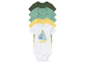 Body dla niemowląt - lupilu® Body niemowlęce z biobawełny, 5 sztuk (62-68, Jasnozielony/ciemnozielony/żółty/biały) - miniaturka - grafika 1