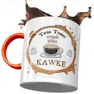 Kubki - Kubek Pomarańczowy dla Trenera Strzeli Kawkę z Nadrukiem ze Zdjęciem + Opakowanie na prezent (wzór 03) - miniaturka - grafika 1