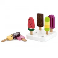 Zabawki AGD - VIGA Toys Zestaw Drewnianych Lodów na Patyku ze Stojakiem 6 szt. 44528 - miniaturka - grafika 1