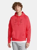 Bluzy męskie - Bluza męska bawełniana kangurka z logo Under Armour 1379758-713 Czerwony - miniaturka - grafika 1