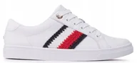 Buty sportowe damskie - Tommy Hilfiger sportowe tenisówki skórzane białe - miniaturka - grafika 1