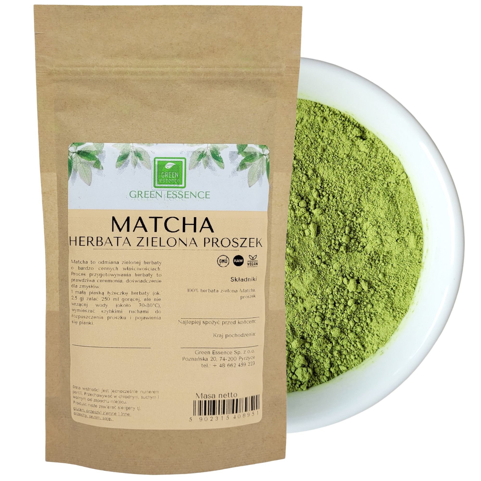 Matcha Zielona Japońska Herbata Sproszkowana 100G Green Essence