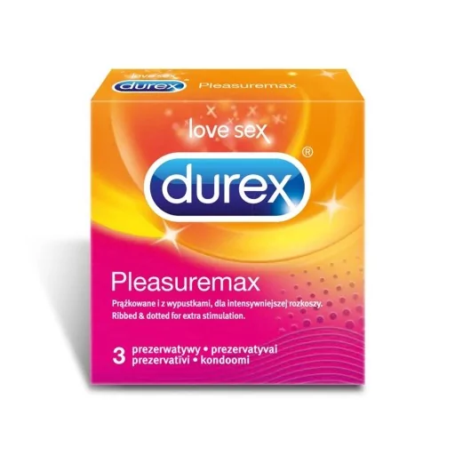 Durex Durex prezerwatywy Pleasuremax 3 szt z wypustkami prążkami