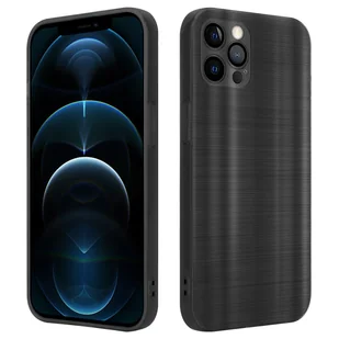 Cadorabo Etui do Apple iPhone 12 PRO MAX Etui ochronne w kolorze czarnym Etui na telefon komórkowy Etui silikonowe TPU - Etui i futerały do telefonów - miniaturka - grafika 1