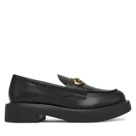 Półbuty damskie - Loafersy LOVE MOSCHINO JA10094G1NIA000038 Czarny - miniaturka - grafika 1