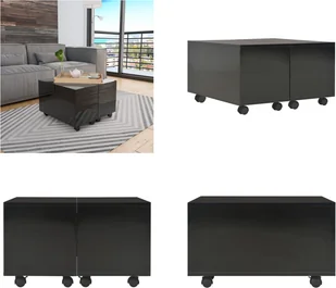 vidaXL Stolik kawowy czarny wysoki połysk 60x60x35 cm materiał drewnopochodny - Stolik kawowy - Stoliki kawowe - Stoliki kawowe - Stoliki kawowe - Ławy i stoliki kawowe - miniaturka - grafika 1