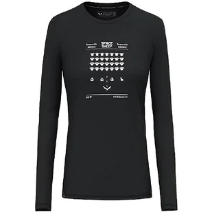 Salewa Pure Space Game Merino T-Shirt damski, Black Out, L - Koszulki i topy damskie - miniaturka - grafika 1