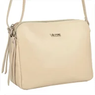 Torebki damskie - Modna beżowa listonoszka VEZZE gładka skóra - miniaturka - grafika 1