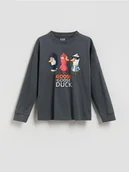 Bluzki dla chłopców - Reserved - Longsleeve Goose Goose Duck - ciemnoszary - miniaturka - grafika 1