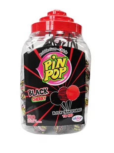 LIZAK PIN POP BLACK CHERRY 100x18g - Gumy do żucia, lizaki, dropsy - miniaturka - grafika 1