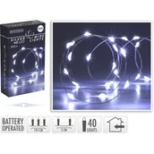 Oświetlenie świąteczne - Drut srebrny 40 LED zimny biały 195 cm - miniaturka - grafika 1