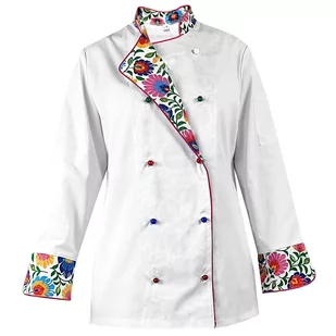Bluza kucharska damska kitel biały długi rękaw MASTER CHEF XS - Fartuchy i rękawice kuchenne - miniaturka - grafika 1