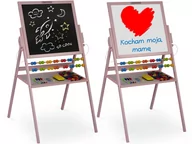 Tablice dla dzieci - Ricokids Magnetyczna kredowa tablica obrotowa Ricokids - różowa 780002 - miniaturka - grafika 1