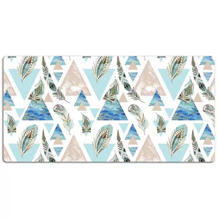 Mata ochronna na biurko Trójkąty i Pióra 120x60 cm, Dywanomat - Podkładki na biurko - miniaturka - grafika 1