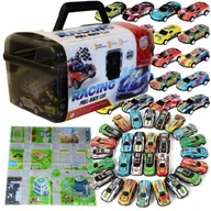 Samochody i pojazdy dla dzieci - Duży Zestaw Samochodów Metalowe Resoraki W Walizce Autka Autko Z Napędem - miniaturka - grafika 1