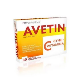 Avet Pharma Avetin Cynk + Witamina C 30 tabletek 3701041 - Witaminy i minerały - miniaturka - grafika 1