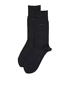 ESPRIT Mężczyźni Skarpety Basic Uni 2-Pack M SO Bawełna jednokolorowe 2 Pak, Szary (Anthracite Melange 3080), 43-46 - Skarpetki męskie - miniaturka - grafika 1