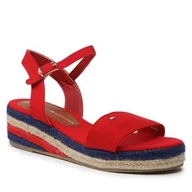 Espadryle damskie - Espadryle Tommy Hilfiger - Rope Wedge T3A7-32778-0048300 S Red 300 - miniaturka - grafika 1