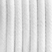 Przewody elektryczne - Biały kabel w oplocie bawełnianym B09 biała perła dwużyłowy 2x0.75 Kolorowe Kable - miniaturka - grafika 1
