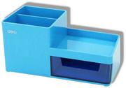 Przyborniki na biurko - Niebieski organizer na biurko Deli z szufladką - miniaturka - grafika 1