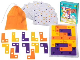Gra logiczna układanka klocki tetris łamigłówka+ karty 42el. - Łamigłówki - miniaturka - grafika 1