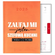 Kalendarze - Kalendarz Pomarańczowy Terminarz A5 2025 Prezent Dla Szefowej Kuchni Wzory - miniaturka - grafika 1