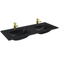 Umywalki - ELITA SKAPPA 120 DUO UMYWALKA CERAM BLACK MATT 146075 - miniaturka - grafika 1