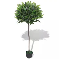 Sztuczne kwiaty - vidaXL Sztuczne drzewko laurowe z doniczką, 125 cm, zielony - miniaturka - grafika 1