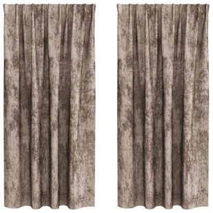 vidaXL Zasłony Aksamowe 2 szt. z oczkami Cappuccino 175x140 cm - Zasłony - miniaturka - grafika 1