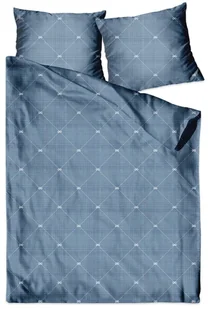 Pościel Z Satyny Bawełnianej, 160X200, Niebieska Geometryczna, Pfm-50, 3-Częściowa - Pościel - miniaturka - grafika 1