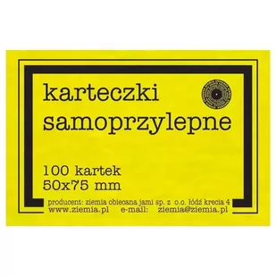 Karteczki samoprzylepne Fluo 50x75mm 100K żółte - Ziemia Obiecana - Notesy i bloczki - miniaturka - grafika 1