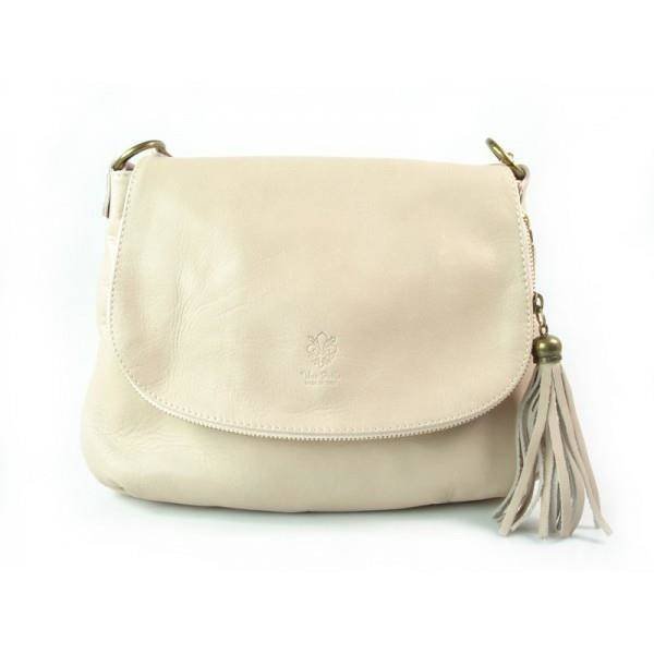 Listonoszka A5 Vera Pelle Skórzana Torebka Chlebak Róż Pudrowy Vp1017Rr